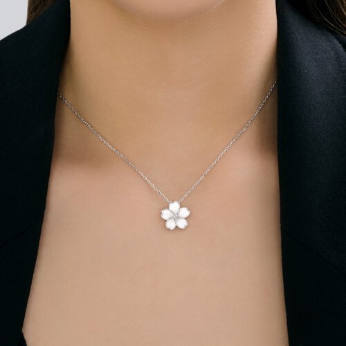 Колье SOKOLOV «Цветок весны» из серебра 925 с эмалью (арт. 94071311)