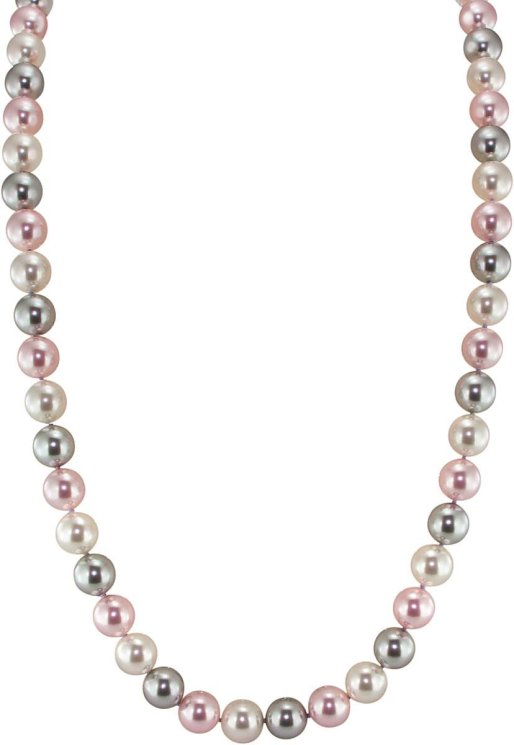 Ожерелье из серебра с жемчугом и кристаллом swarovski (Арт.21l-1-13-28)