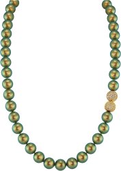 Ожерелье из серебра с жемчугом и кристаллом swarovski (Арт.32l-gk-26)