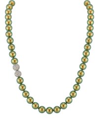 Ожерелье из серебра с жемчугом и кристаллом swarovski (Арт.5l-sk-26)