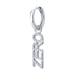 Серьга из серебра с фианитами (Арт.94170320)