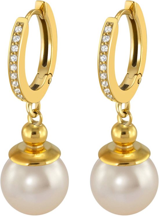 Серьги из серебра с жемчугом и кристаллом swarovski (Арт.aas-4-b-10-4-g)