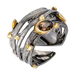 Серебряное кольцо BEAVERS с раухтопазом 1196rt_ox