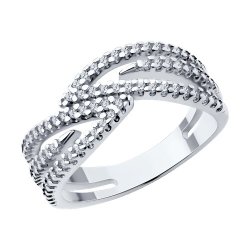 Кольцо из серебра с фианитами (Арт.94014163)