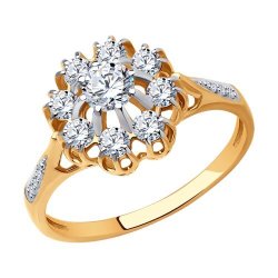 Кольцо из золота с фианитами (Арт.019040)