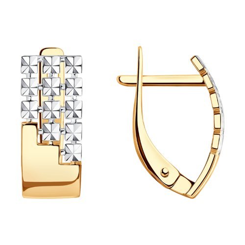 Серьги из золота с алмазной гранью (Арт.027363)