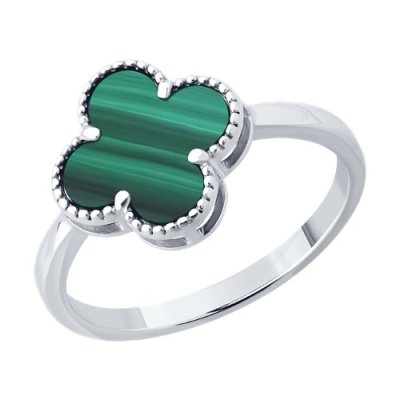 Кольцо из серебра с малахитом (Арт.83010264)