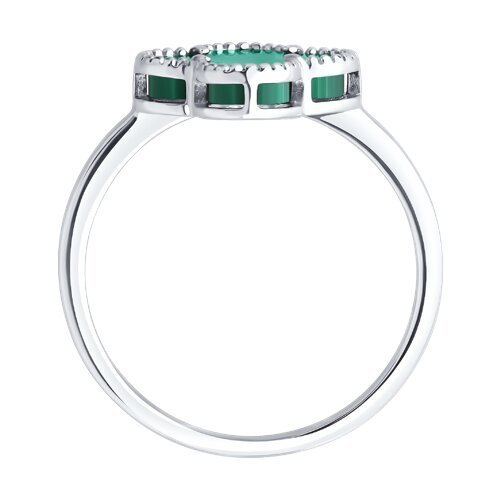 Кольцо из серебра с малахитом (Арт.83010264)