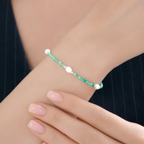 Браслет из серебра с амазонитом (Арт.83050066)