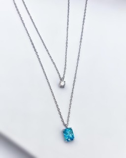 Ожерелье серебряное с кубическим цирконием «Крылья сияния» MyJewelS (арт.0512)