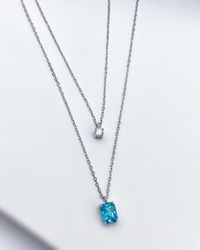 Ожерелье серебряное с кубическим цирконием «Крылья сияния» MyJewelS (арт.0512)