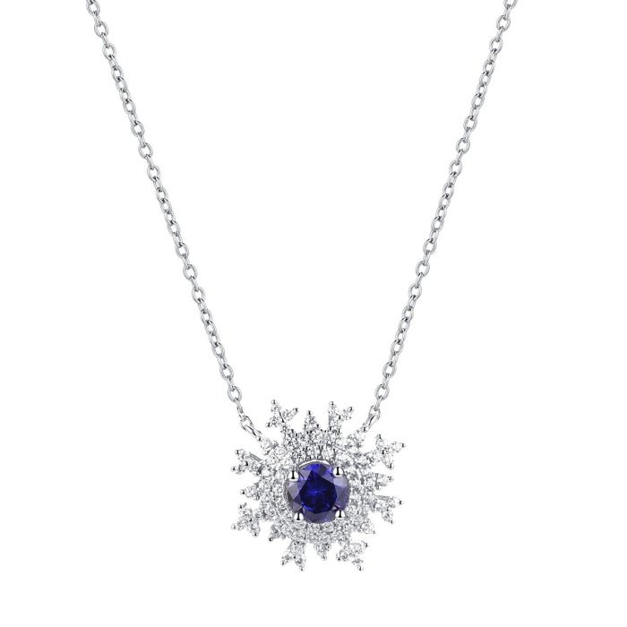 Ожерелье из серебра с фианитом (Арт.cz-n02916-x-w-ts-x-w)