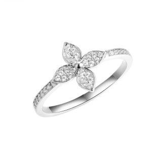 Кольцо с фианитами «Lace Blossom» серебро 925 Fresh Jewelry (арт.CZ-R04237-X-W-X-X-W)