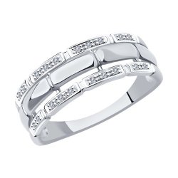Кольцо из белого золота с бриллиантами (Арт.1011958-3)