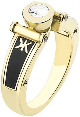 Кольцо из золота с бриллиантом и эмалью (Арт.4265dln)