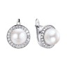 Серьги с жемчугом и фианитами «Nautilus Shine» Fresh Jewelry (арт.PI-E00150-X-W-PN-X-W)