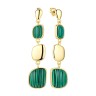 Серьги серебряные с малахитом «Gravity Line» Fresh Jewelry (арт.RB-E01928-X-L-Mal-X-X)