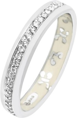 Кольцо из белого золота с бриллиантом и эмалью (Арт.k4hliwg)