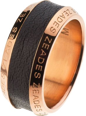 Кольцо из стали с кожей (Арт.zmr03013)