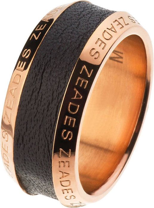 Кольцо из стали с кожей (Арт.zmr03013)
