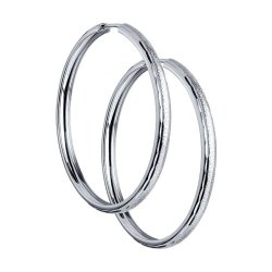 Серьги конго из серебра с алмазной гранью (Арт.94140068)