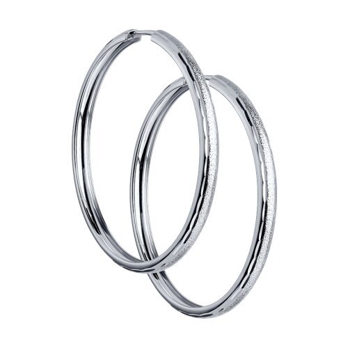 Серьги конго из серебра с алмазной гранью (Арт.94140068)