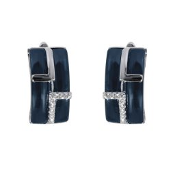 Серьги из серебра с керамикой и куб. цирконием (Арт.tc-e00634-vl-w-x-x-w)
