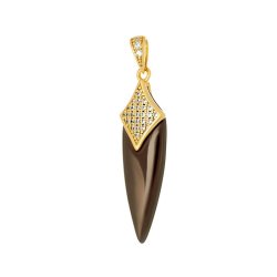 Кулон из серебра с керамикой и куб. цирконием (Арт.tc-p00095-br-l-x-x-w)