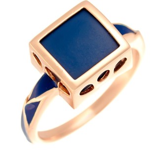Кольцо серебряное с керамикой и эмалью «Ceramic Cube» Fresh Jewelry (арт.TM-R01334-Вl-G-X-Bl-X)