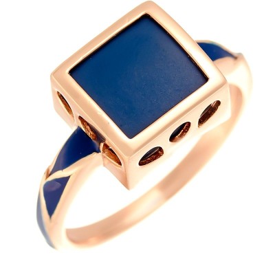 Кольцо серебряное с керамикой и эмалью «Ceramic Cube» Fresh Jewelry (арт.TM-R01334-Вl-G-X-Bl-X)