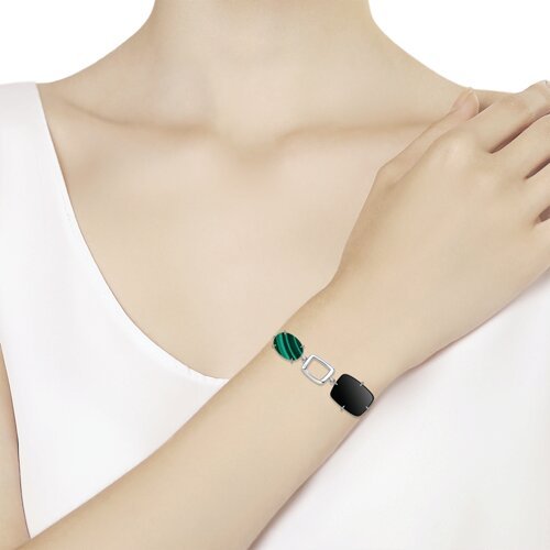 Браслет серебряный с агатами «Город контрастов» SOKOLOV (арт.83050012)