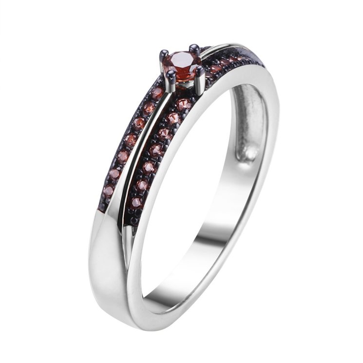 Кольцо из серебра с фианитом (Арт.cz-r01799-x-wb-br-x-br)
