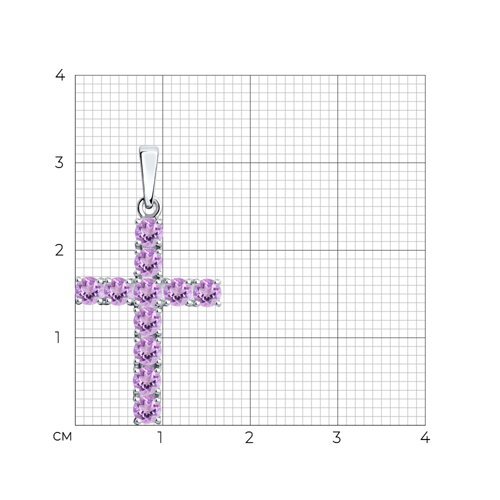 Подвеска из серебра с аметистами (Арт.92030512)