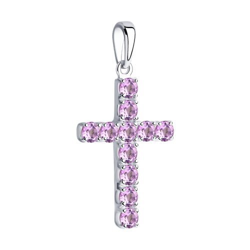Подвеска из серебра с аметистами (Арт.92030512)