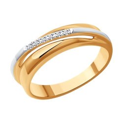 Кольцо из золочёного серебра с бриллиантами (Арт.93-210-01746-1)