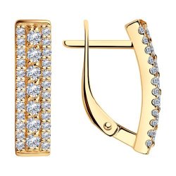 Серьги из золочёного серебра с фианитами (Арт.93020479)