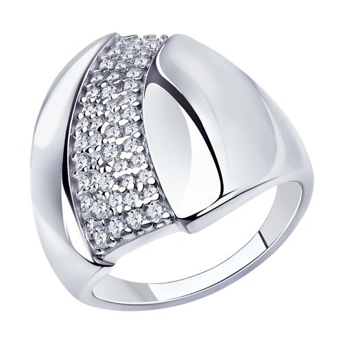 Кольцо из серебра с фианитами (Арт.94-110-00676-1)