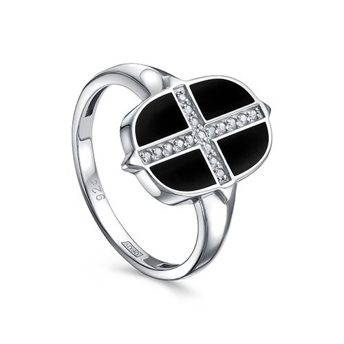 Кольцо серебряное с фианитами «Ночной Крест» Kabarovsky (арт.11-736-7954)