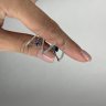Серьги из белого золота с бриллиантом и сапфиром (Арт.gkp015_sr_sm_yg)