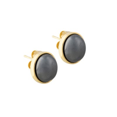 Серьги с графитовым жемчугом «Graphite Pearl» Possebon (арт.A0976.3 BW/G)
