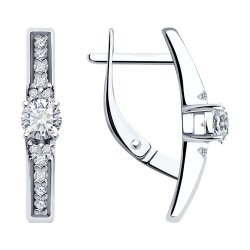 Серьги из серебра с фианитами (Арт.94-120-01604-1)