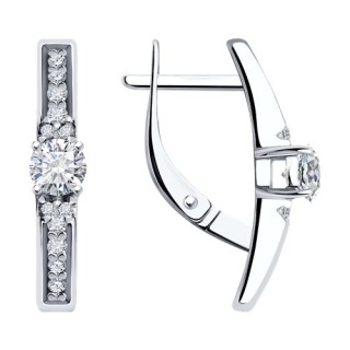 Серьги из серебра с фианитом «Ледяное сияние» SOKOLOV (арт.94-120-01604-1)