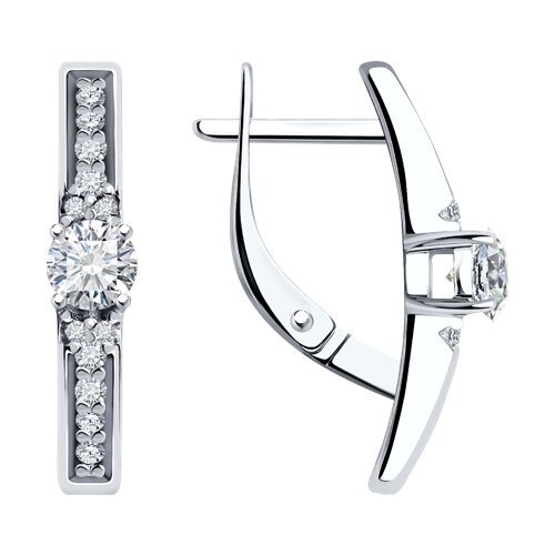 Серьги из серебра с фианитами (Арт.94-120-01604-1)