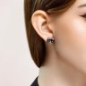 Серьги из серебра с эмалью и фианитами (Арт.94-122-00375-1)