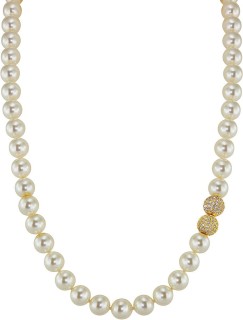 Ожерелье серебро с жемчугом и кубическим цирконием «Pearl Kiss» Rivoli (арт.32L-GK-3)