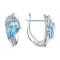 Серьги из серебра с топазами и фианитами (Арт.94-320-00548-1)