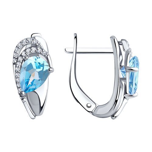 Серьги из серебра с топазами и фианитами (Арт.94-320-00548-1)
