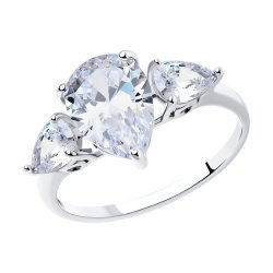 Кольцо из серебра с крупными фианитами (Арт.94011767)