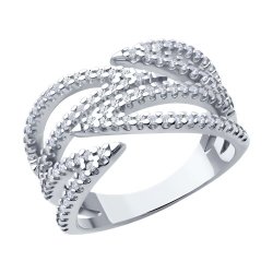Кольцо из серебра с фианитами (Арт.94014170)