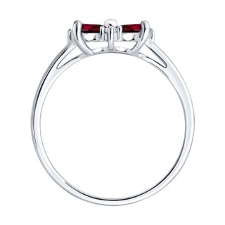 Кольцо из серебра с рубинами и фианитами «Алая Орхидея» Соколов (арт.64010003)